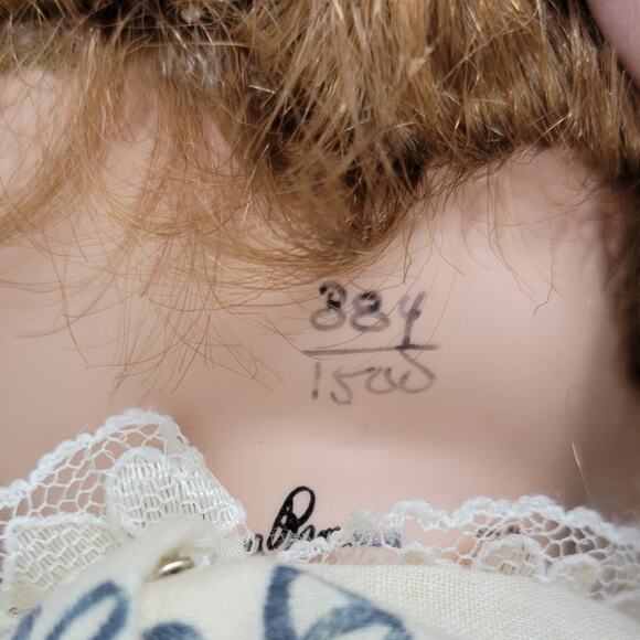 Vintage Norma Rambaud & Wendy Crawford 1991 Porcelain Doll Blue Eyes Curly Hair - Picture 4 of 16